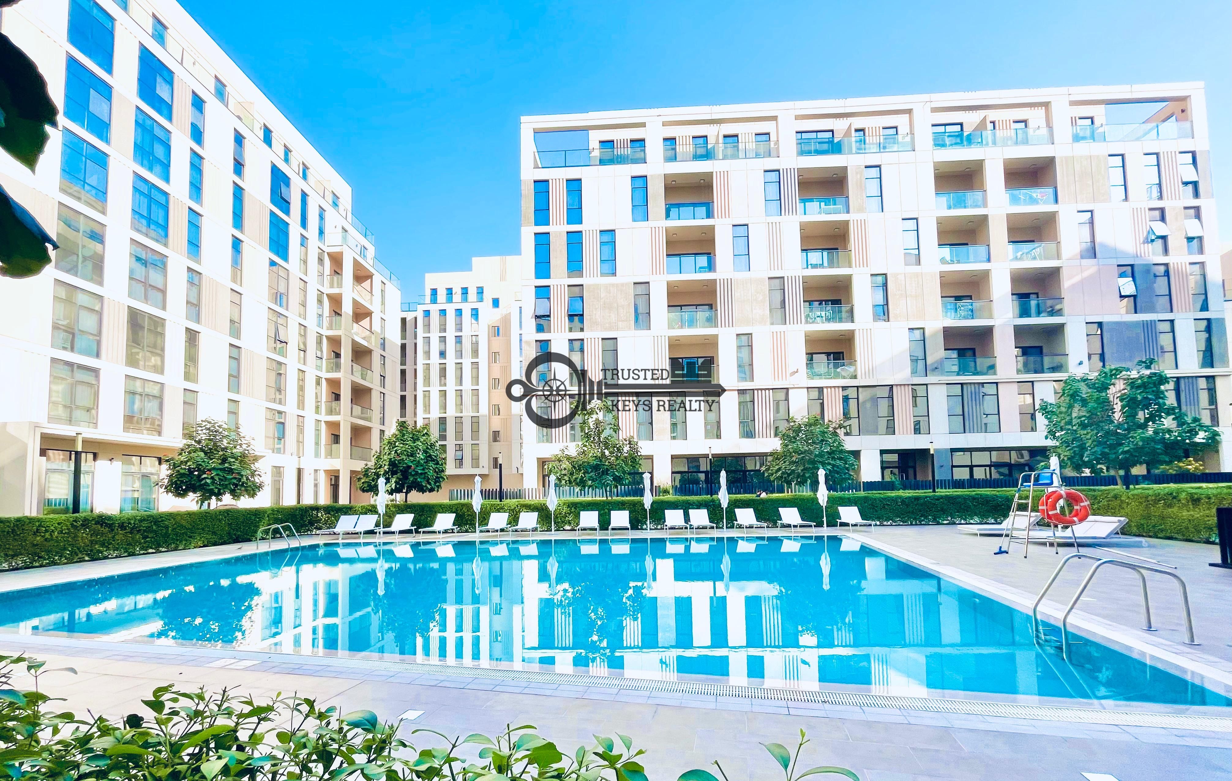 Three bedroom apartment available for rent in al mamsha with maid room and balcony