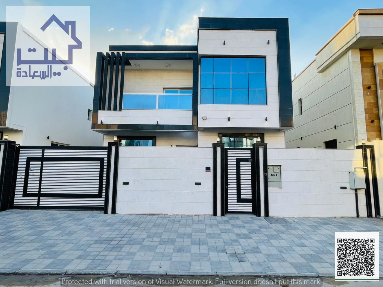 For rent: Modern villa in Al Yasmin area, excellent location, fully residential area, on a main road, close to services, easy access to Dubai*