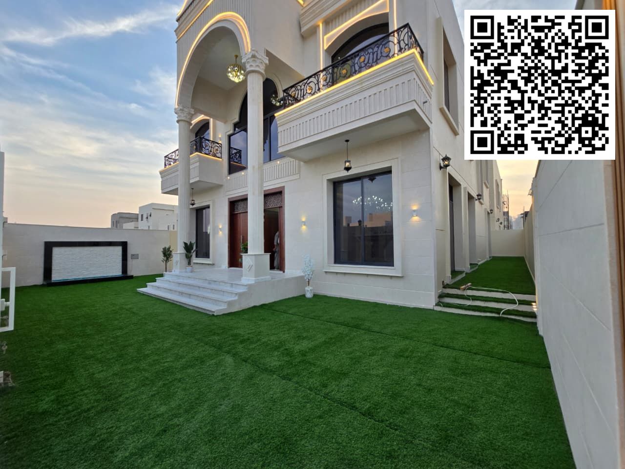 For Sale – Villa in a prime location on a street and alley opposite Azha Al Zahia project, Ajman. Land area: 4100 sq ft. Built-up area: 4200 sq ft.