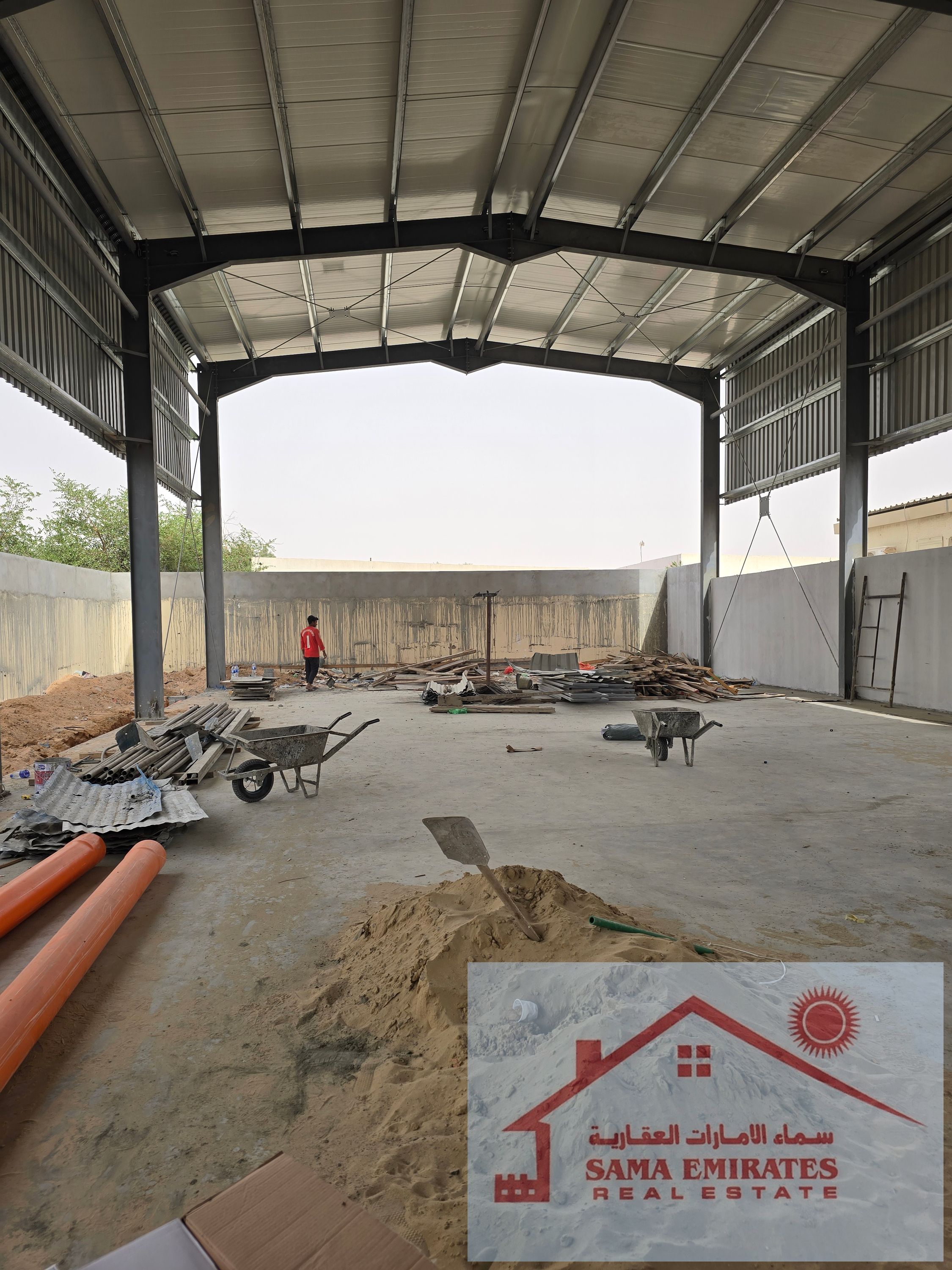 9000 sq. ft industrial shed with 10-meter height // 4offices -2 kitchen - 2 toilet // 2 sewa meters //40kw //Sajja // SEWA-40Kw
