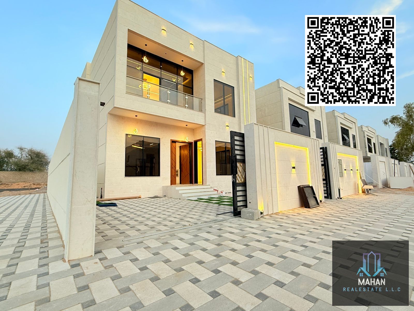 Luxury villa for sale in Al Helio 2 – Ajman, featuring a classic elegant design and high–end deluxe finishing