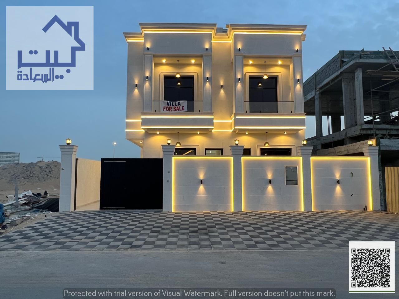 Luxurious villa with impeccable finishing for rent in Al-Haliou 2 area, first occupancy [two floors + roof], featuring the finest modern design, excel