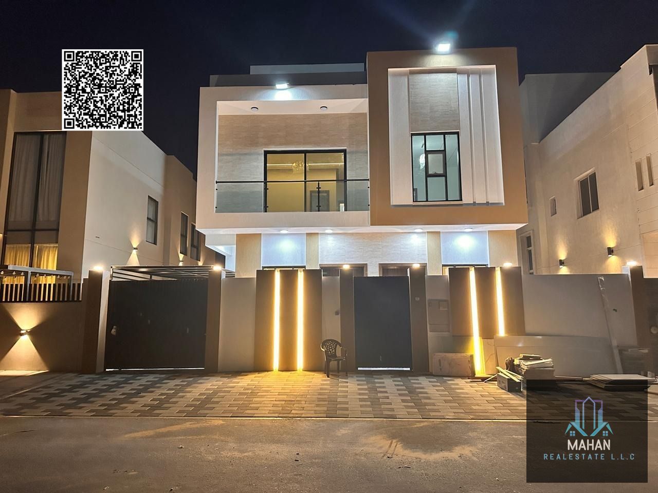 A modern luxury villa for sale in Al Zahya – Ajman, featuring a contemporary design, spacious layout, and high–quality finishing