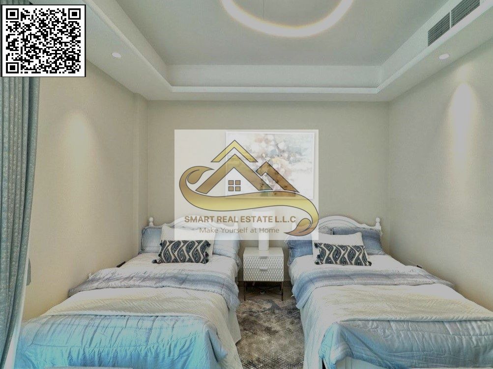 Two-bedroom apartment in Creek Towers, Ajman, only 1% monthly interest-free Apartment for sale in Ajman, Kizik Towers, Al Rashidiya 1 Two-bedroom