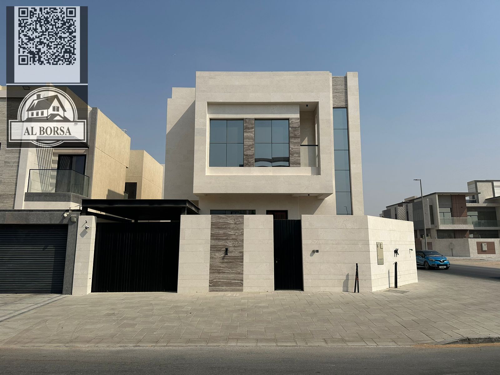 For sale in Al Yasmin, a villa consisting of 5 master bedrooms, a majlis, a living room with a kitchen and a maid's room