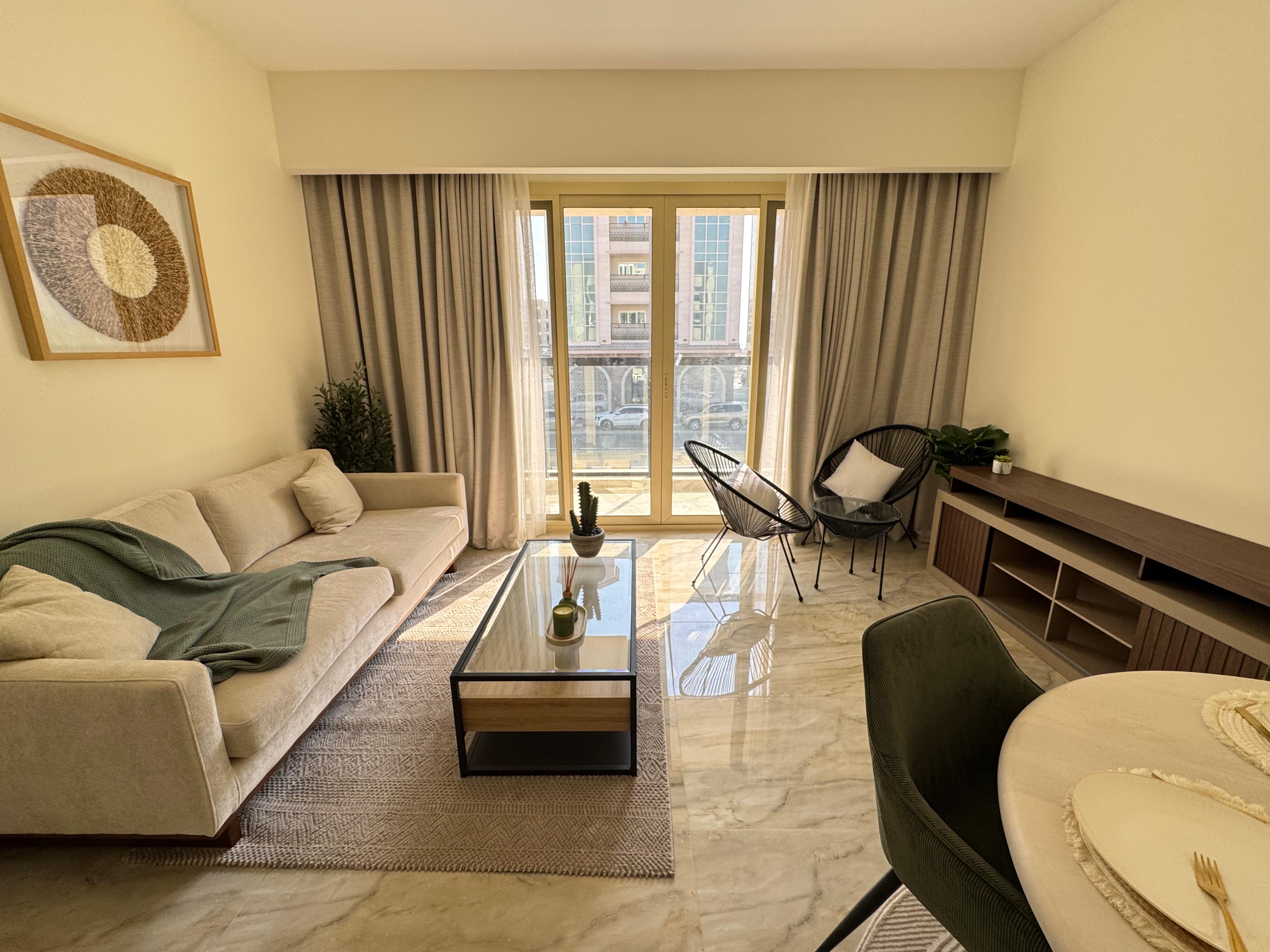 Luxerious fully Brand new furnished 2bhk Appartment for family with balcony and covered parking with gym just 95k