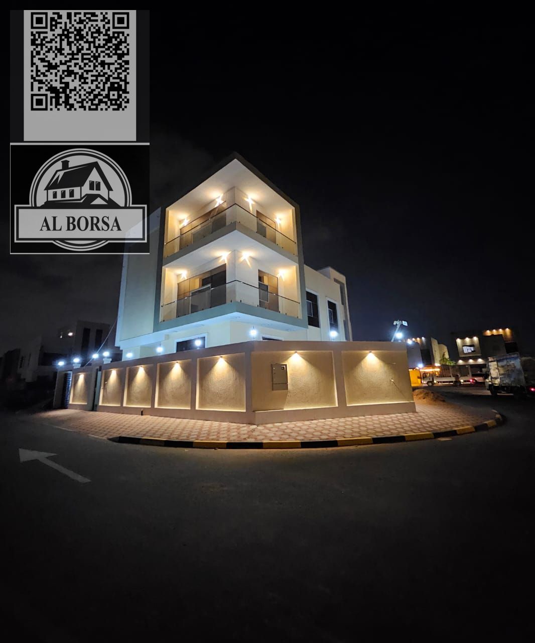 Villa for sale in Al Zahia, Ajman. 6 bedrooms, majlis, living room, 3 floors (ground floor, maid's room, first floor, and roof) with a spacious kitche