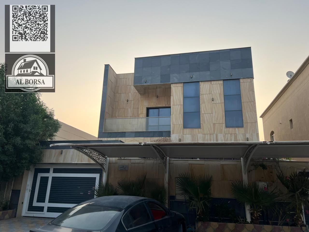 Villa for rent in Al Yasmin, Ajman. 5 master bedrooms, majlis, living room, spacious kitchen, and maid's room.
