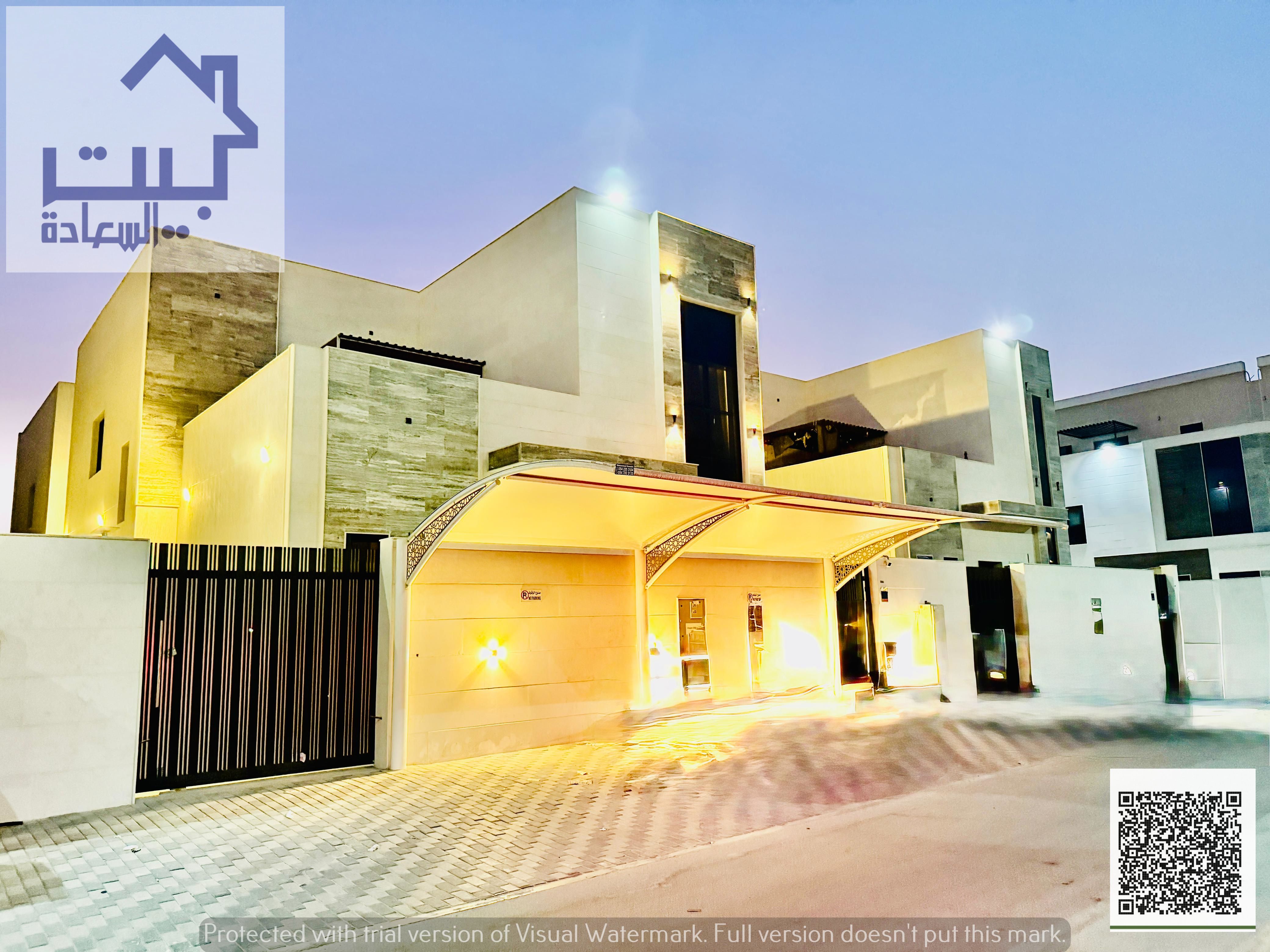 For rent: Modern villa in Al-Haliou 2 area, first occupancy, detached villa, in one of the best residential locations, stunning design, spacious areas