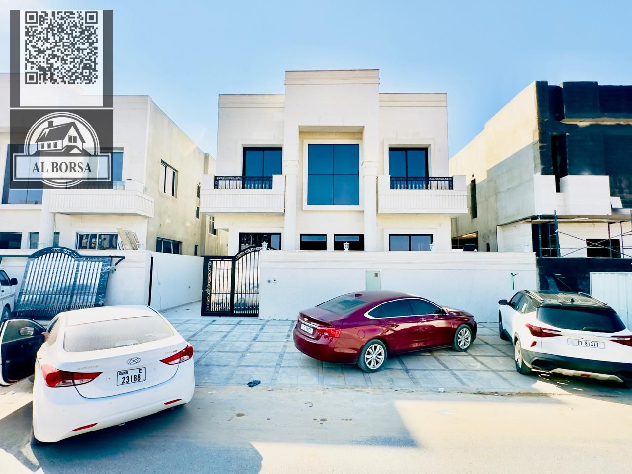 Villa for sale in Al Helio, Ajman. 5 master bedrooms, majlis, living room with kitchen and maid's room. Spacious area.