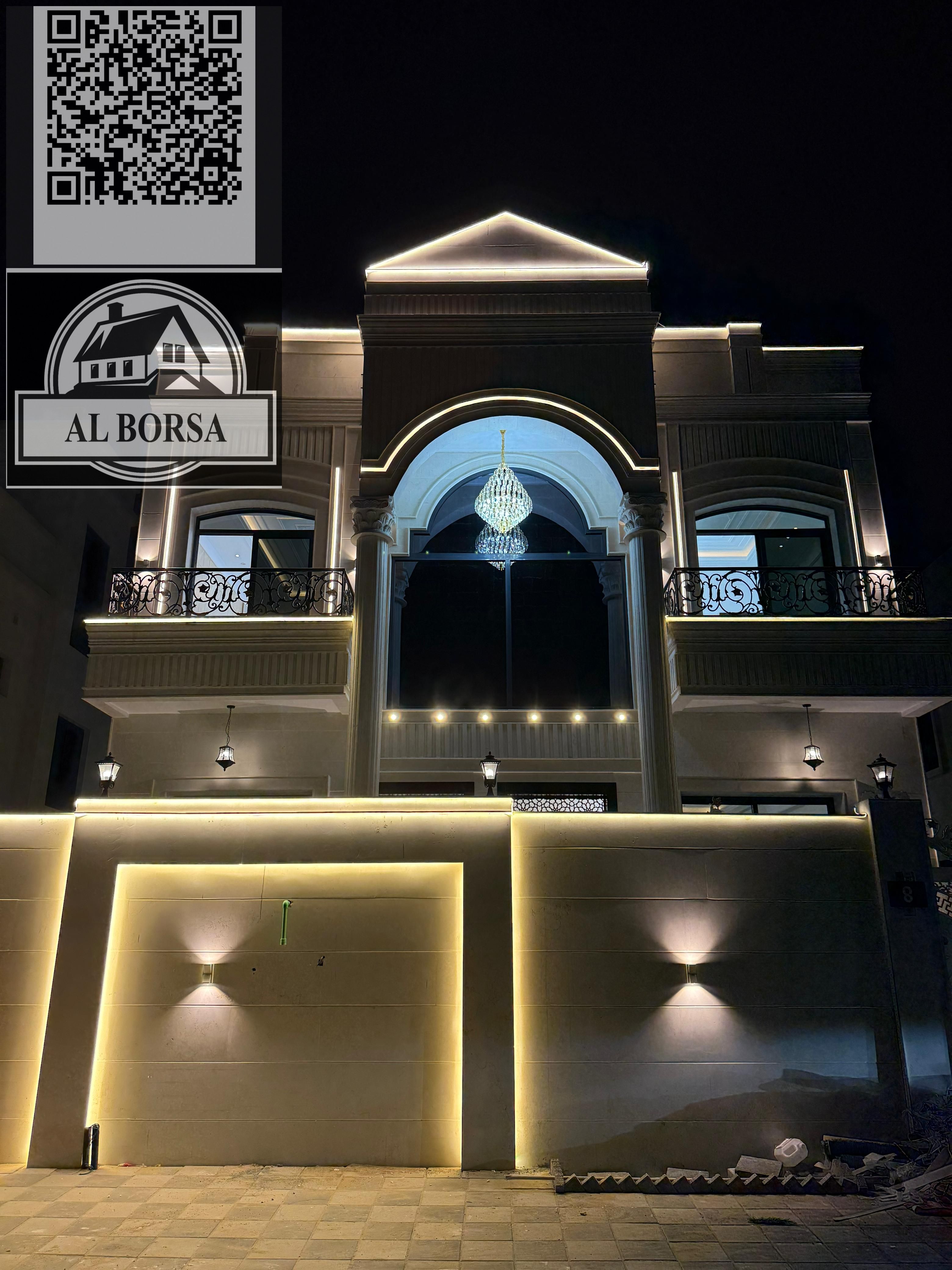 For sale in Al Helio 2, Ajman: a villa with 5 master bedrooms, a majlis, a living room, a kitchen, and a maid's room.