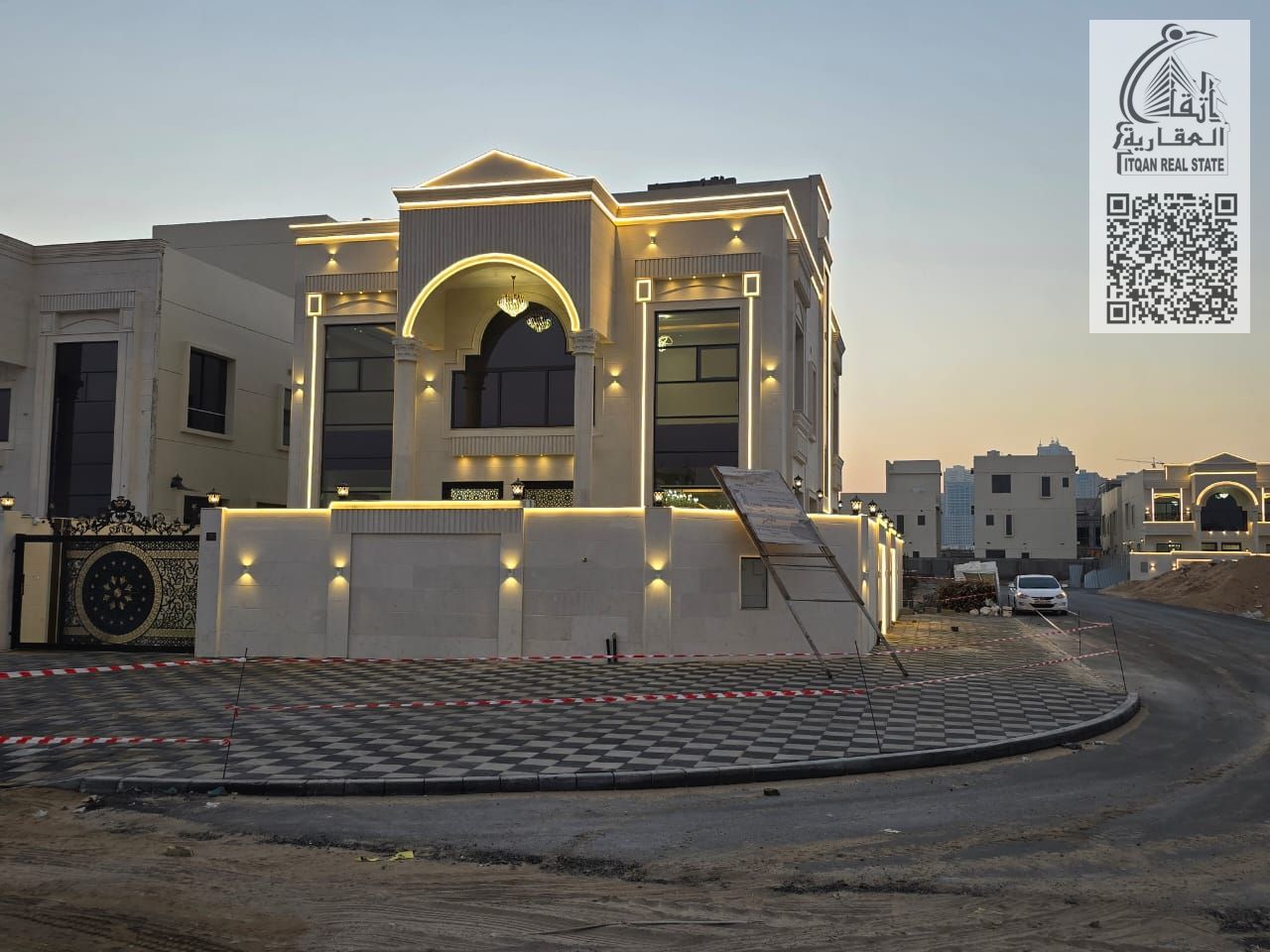 Mini palace for sale directly from the owner, corner of two streets, includes registration and ownership fees, opposite Azhi project, freehold for all