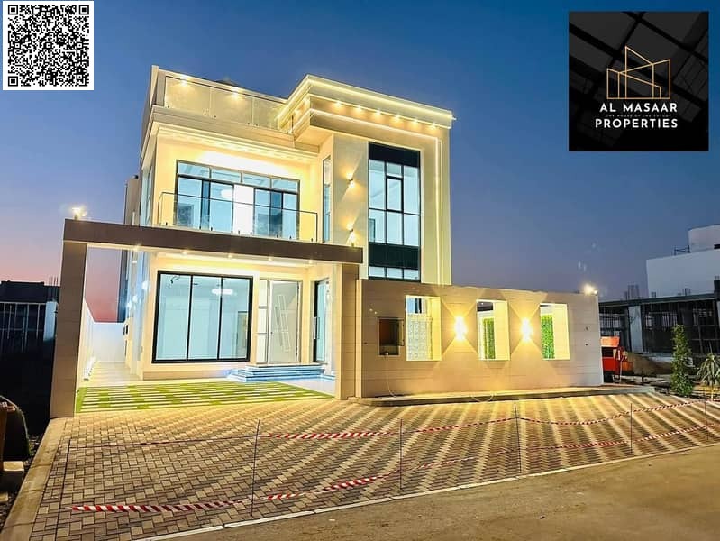 Best offer in Ajman: Corner villa on street and alley with swimming pool and roof, including electricity, water and air conditioning units.