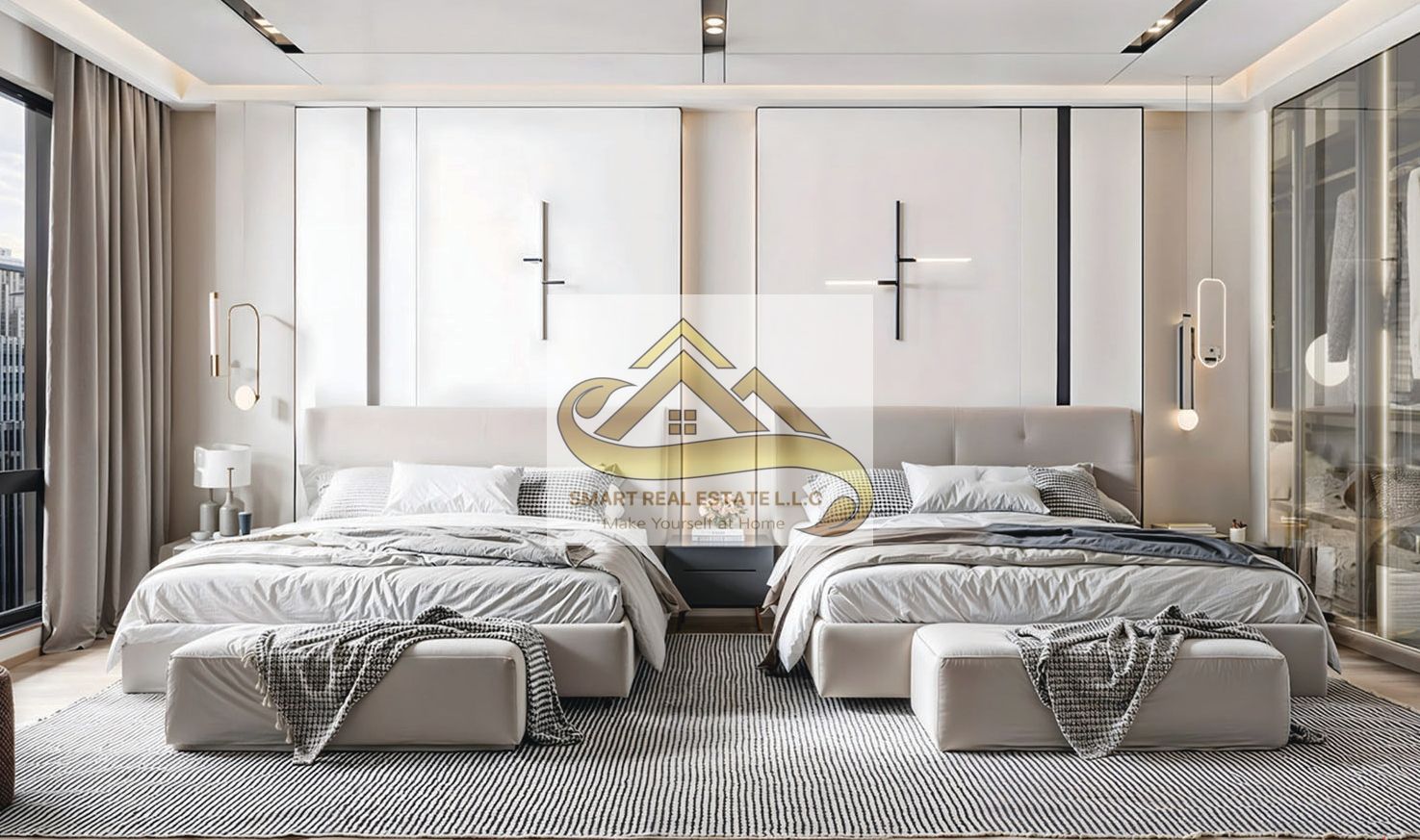2bed rooms and a hall big size for sale in al watan tower withe therre batheroom and a big seperate kitchen a and balcony withe beautiful view