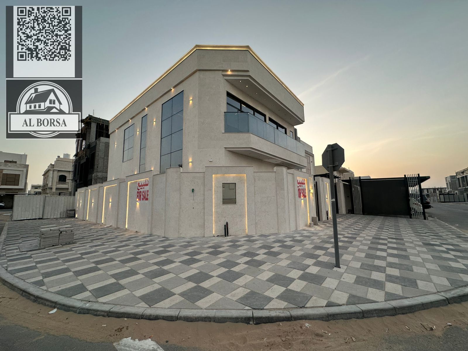 Villa for sale in Al Bahia, Ajman. 5 master bedrooms, majlis, living room with maid's room and spacious kitchen.