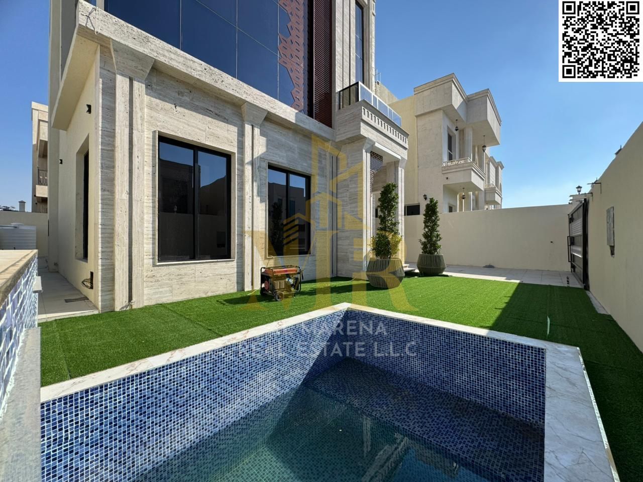 Own your dream villa, two floors and a rooftop with a swimming pool, and invest in a luxurious villa in the heart of Al-Aliya at a price inclusive of