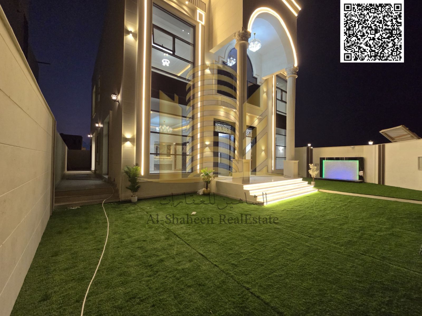 Peace be upon you. Available villas: Numbers 5, 7, and 8 Ground floor, first floor, and roof terrace Land area: 4200 sq ft Built-up area: Approximatel