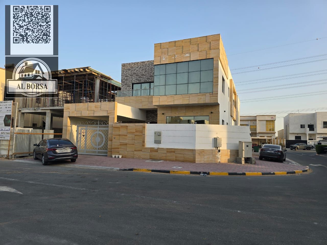 For rent in Al Yasmin, Ajman, a villa consisting of 5 master bedrooms, a majlis, a living room, and a maid's room