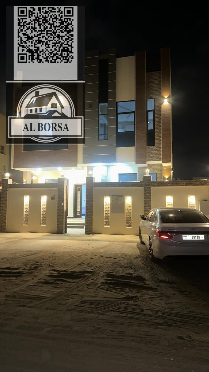Furnished villa for rent in Al Helio 2, Ajman, consisting of 6 master bedrooms, a majlis and a hall, 3 floors