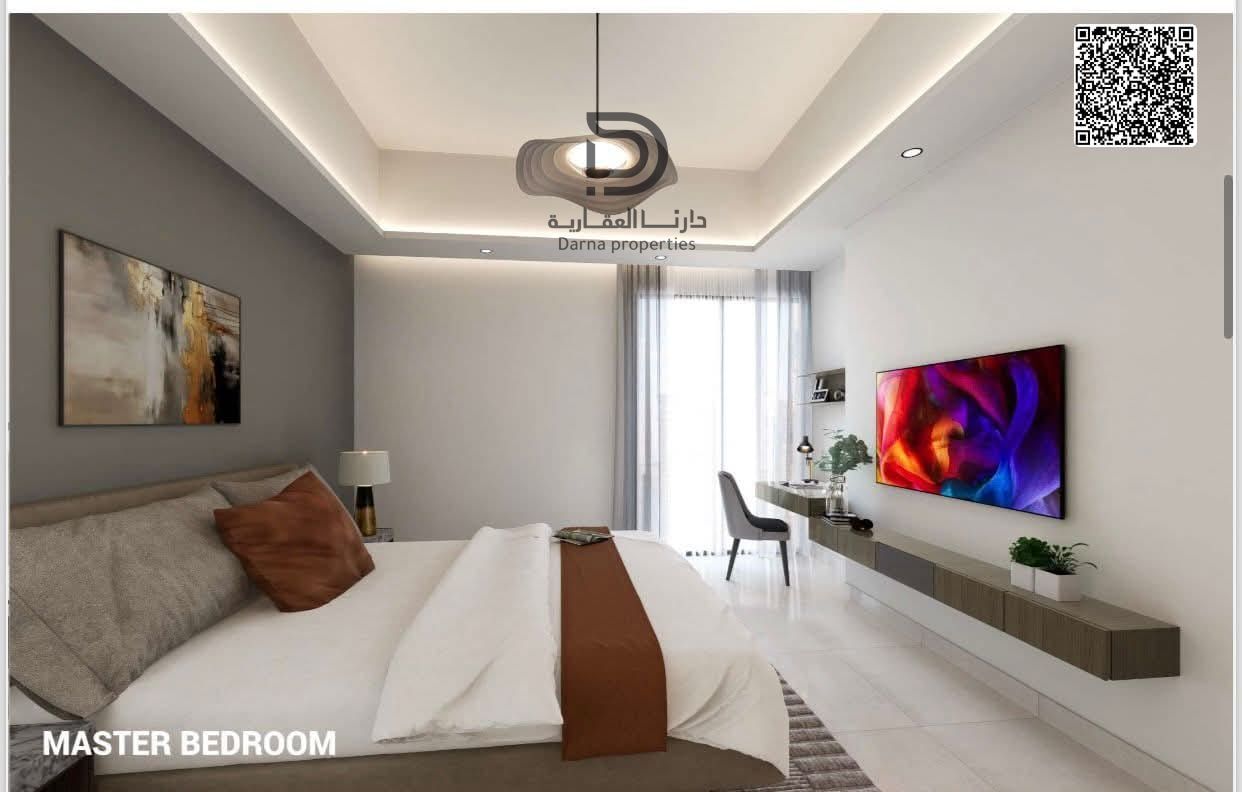 With a presenter only, you own a two-room apartment and a hall with a large area of 1405 square feet and modern finishes for the apartment in a new tower in the Al Nuaimiya area 1 A very special location and all services are available from hospitals, scho