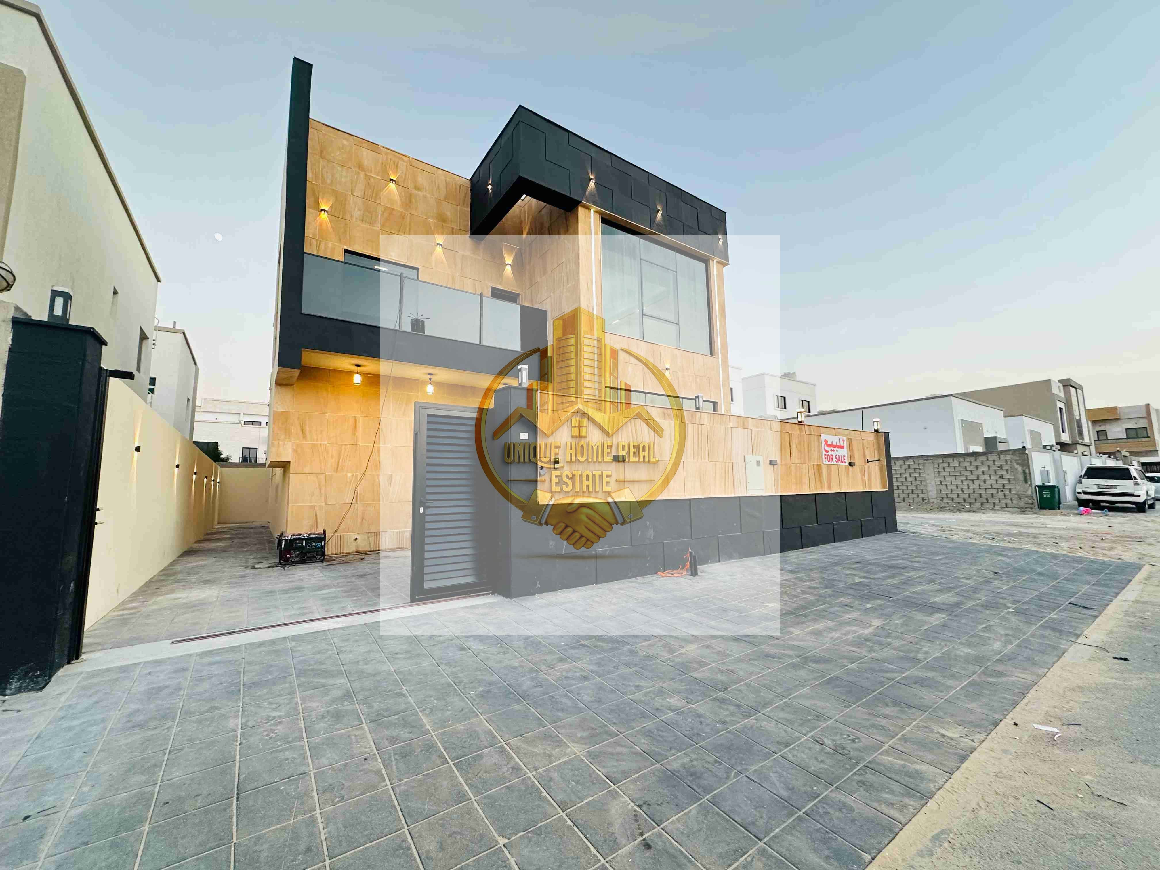 Villa for sale in Al Zahia, Ajman, 5 master bedrooms, a living room, and a spacious hall
