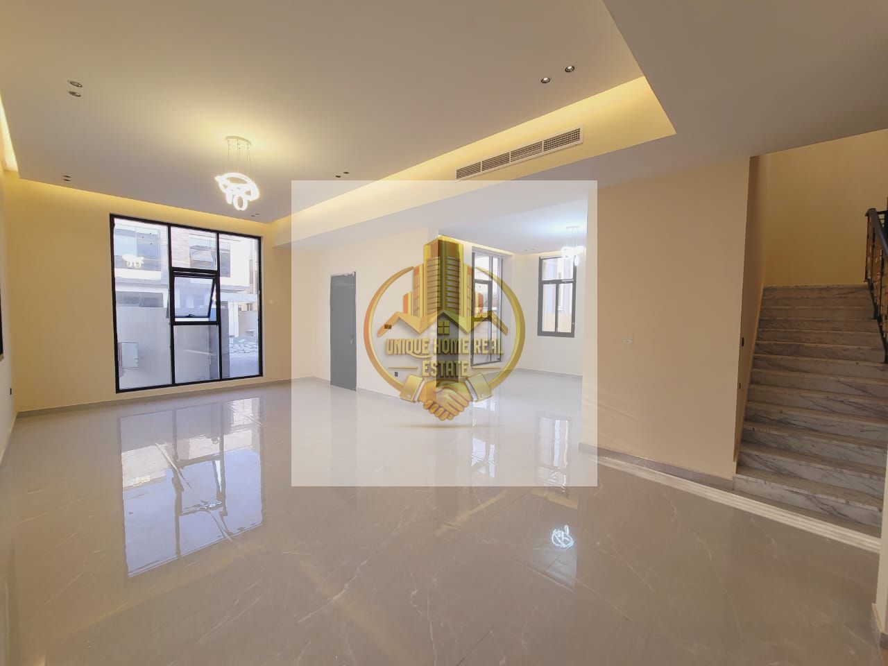 3 Master Bedrooms Villa Al-Yasmeen area, including registration fees. The villa is completely stone-faced,