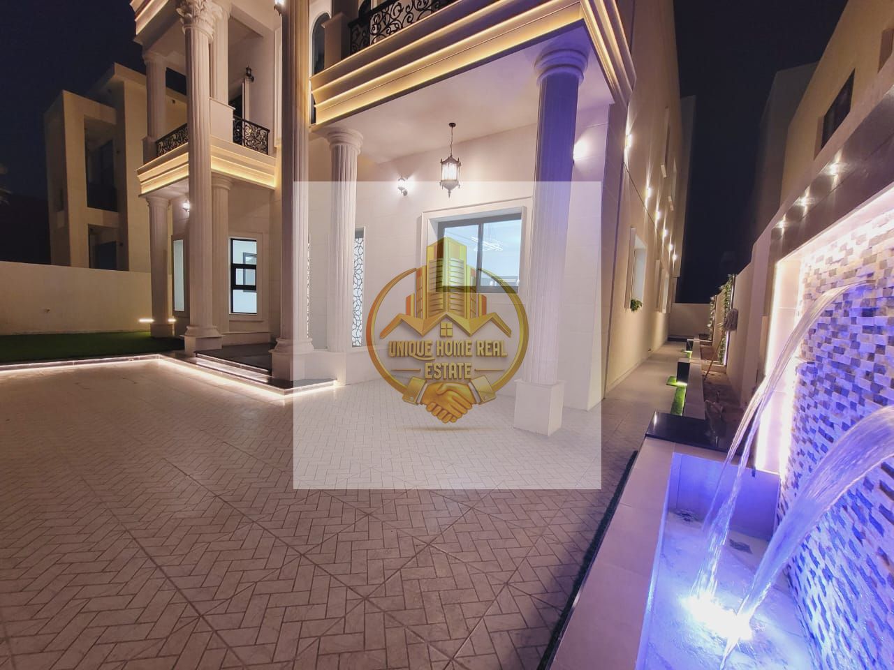Elegant! Classic 5 Master Bedroom Villa For Sale In Al Alia, Ajman - Huge Lay Out - Beautiful Entrance With Water Fall