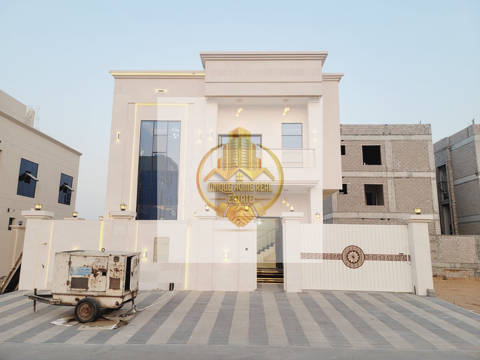 Luxurious villa with the finest finishing, Freehold for all Nationalities No service charges,with an excellent courtyard seating area