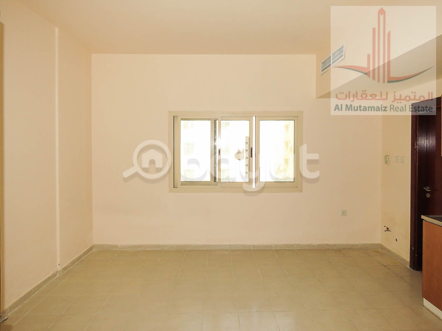 Large studio apartment with balcony, excellent location, for annual rent at 16,000 per year.