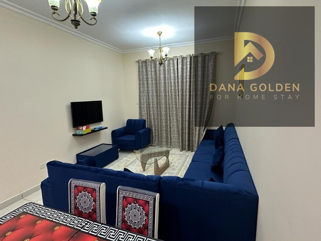 One bedroom and living room with gym and swimming pool, two bathrooms, two balconies, master bedroom, fully equipped kitchen