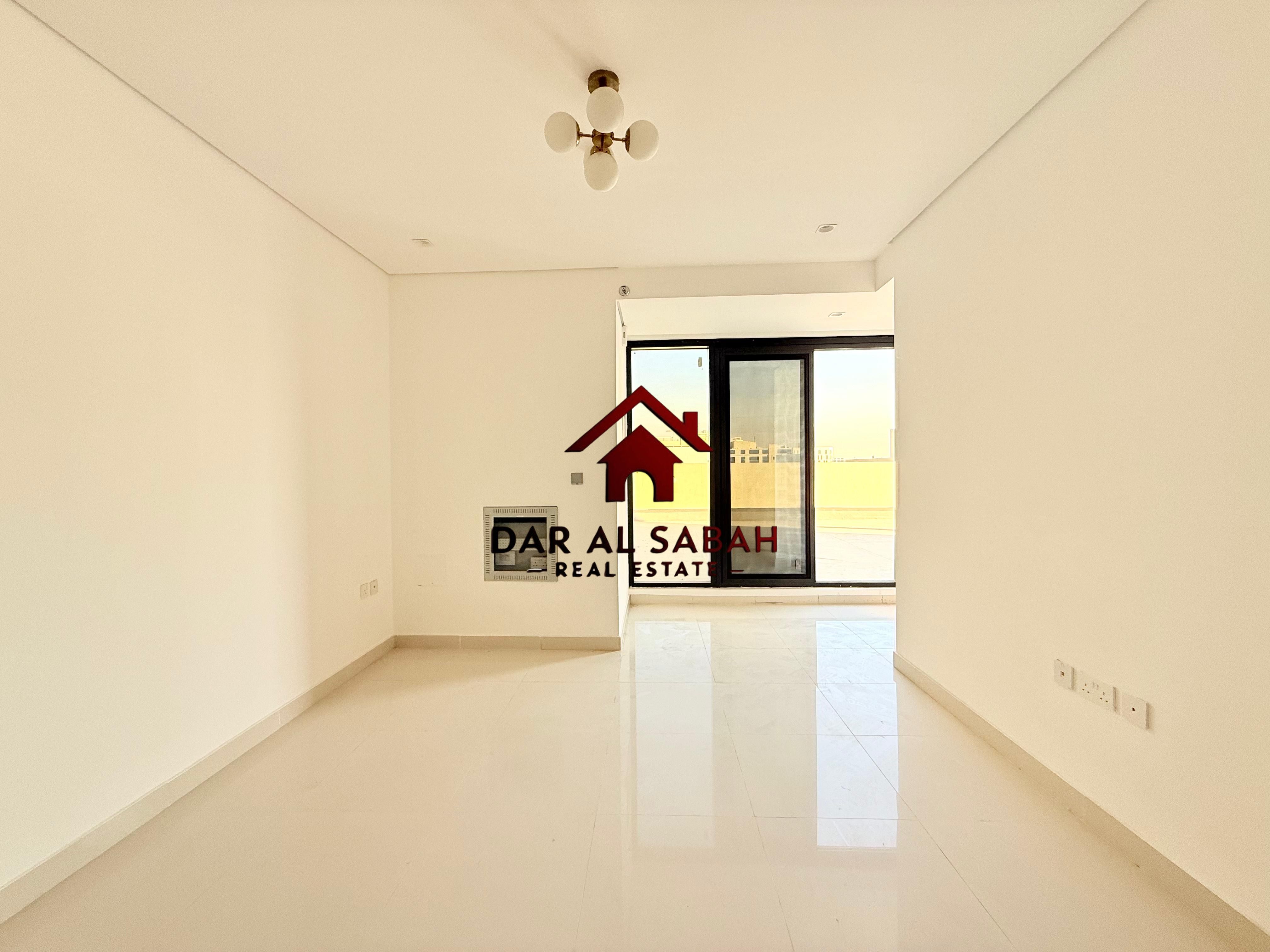 6 Cheques payment Security deposit no cash Huge size studio With terrace Brand new building Ready to move