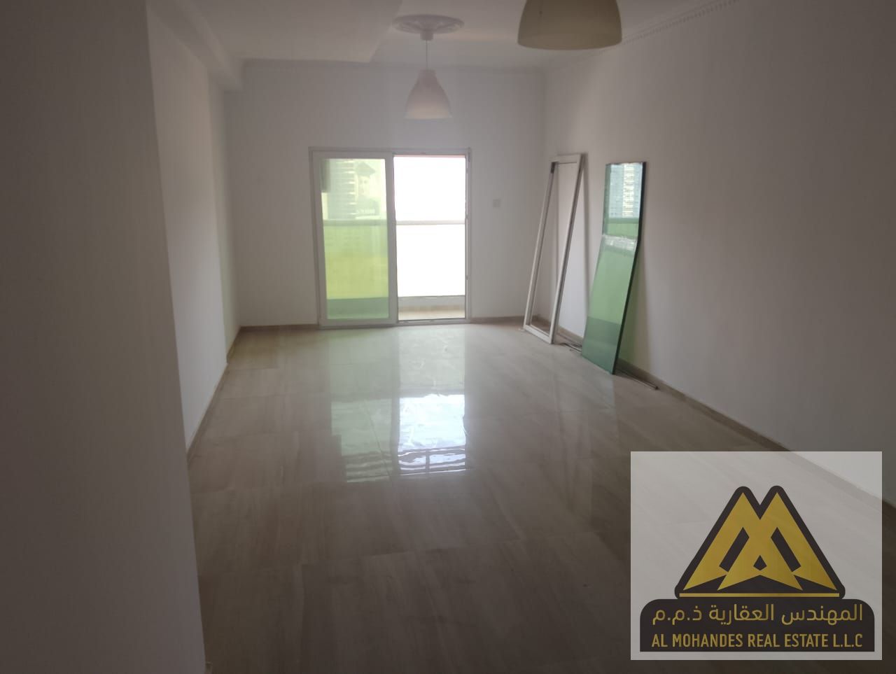 2 bedrooms + living room Master bedroom 2 bathrooms Balcony Central air conditioning Prime location next to Carrefour Mall and close to all amenities