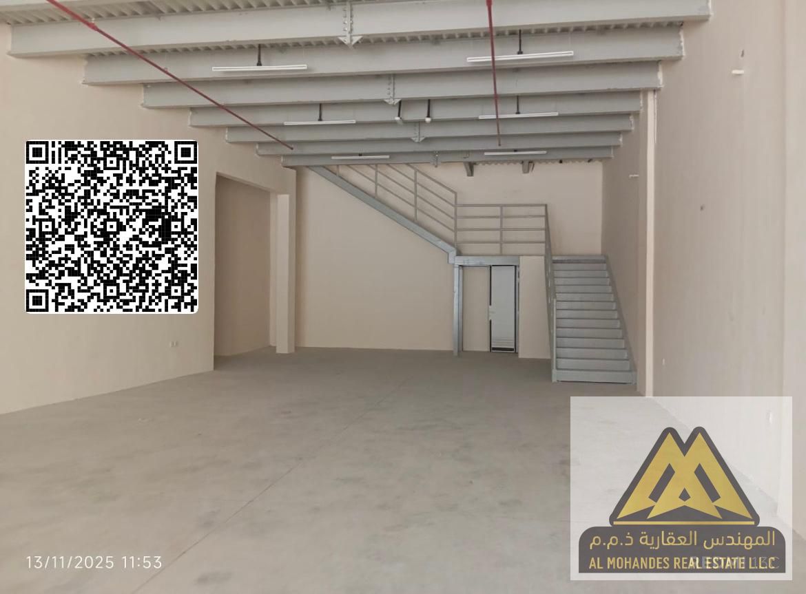 A warehouse is available for rent in a prime location in Al Jurf Industrial Area, near the Cemetery Roundabout and China Mall,