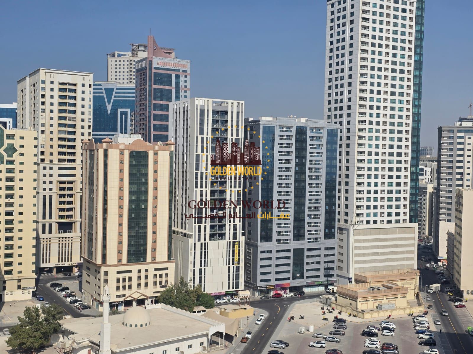 A two-bedroom apartment with a living room in Al Majaz 2 for 45,000 AED, featuring two balconies, a very spacious layout, and located in good area