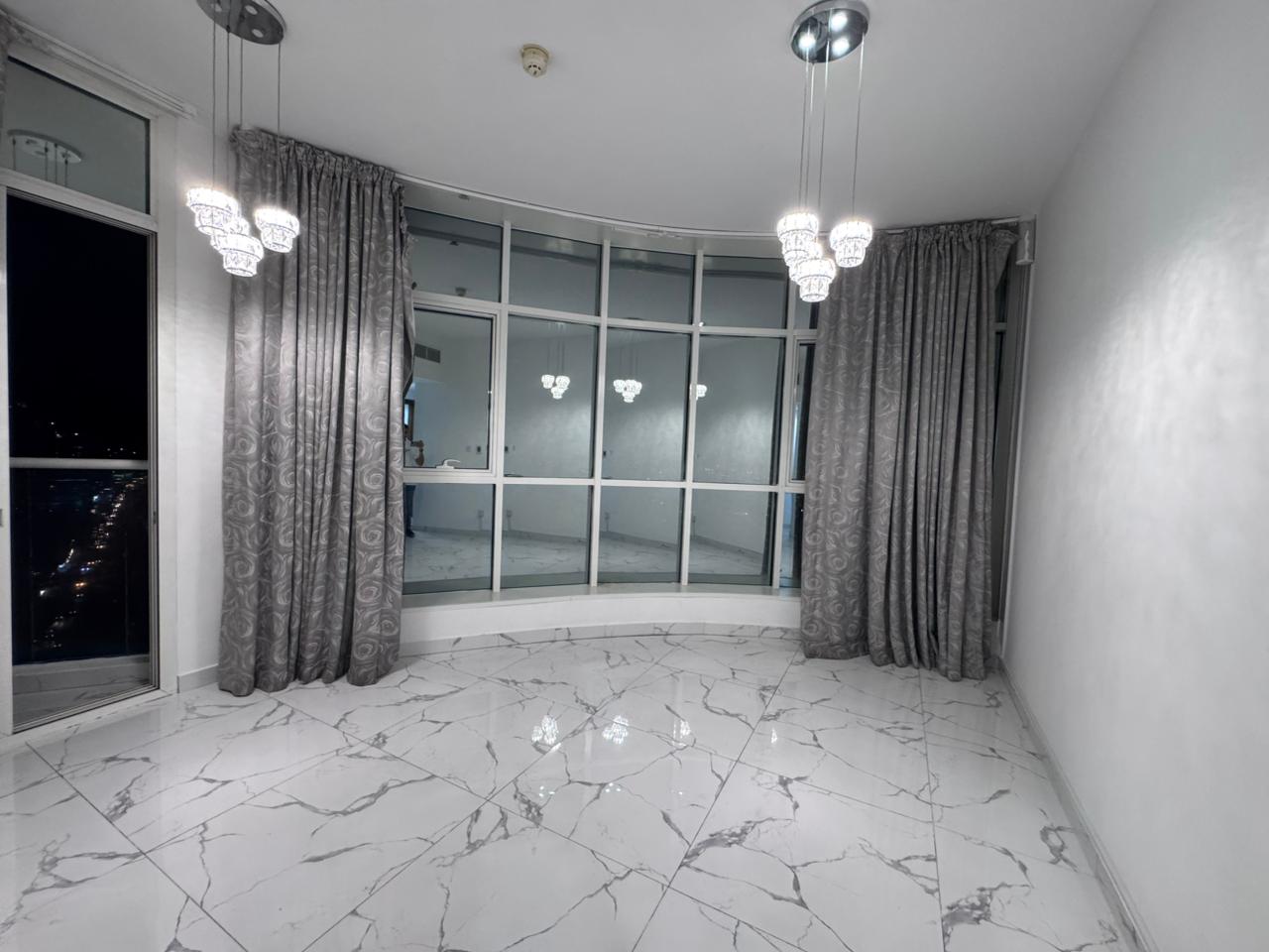 3 bedrooms and a living room in Al Waha Towers, direct sea view
