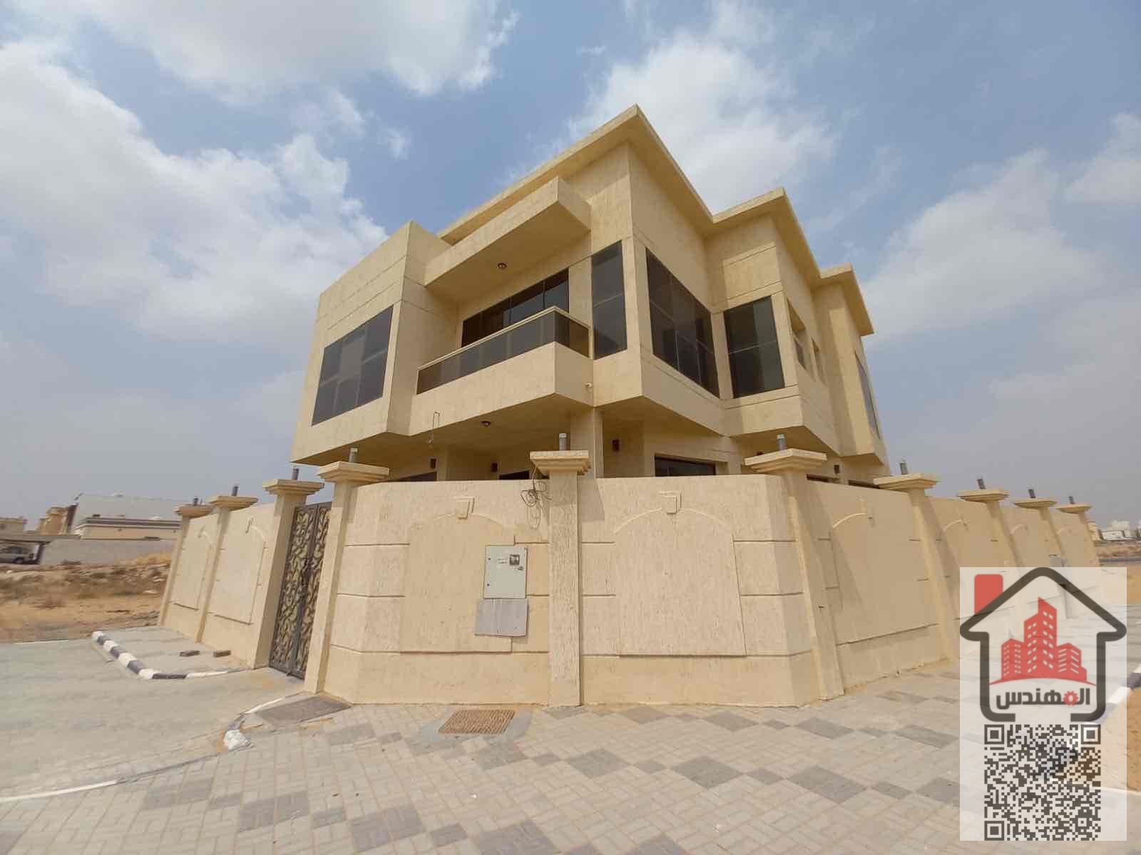 3 rooms, a council, two halls, a kitchen + a kitchen + a clean preparatory kitchen A newly prepared villa for a luxurious two-storey room, Al Yasmeen, Ajman, the first floor consists of a council, two bedrooms and nine laundry rooms, while the second floo