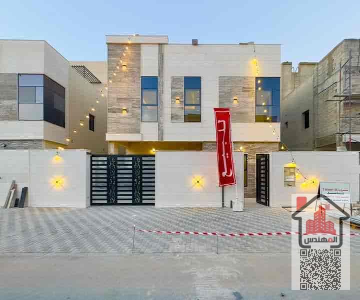 For rent in Ajman, Al Helio area 2, a villa with 5 rooms, a majlis, a hall, a maid’s room, a storeroom, and a roof. The villa is ready for occupancy. 115 thousand is required in 4 installments.
