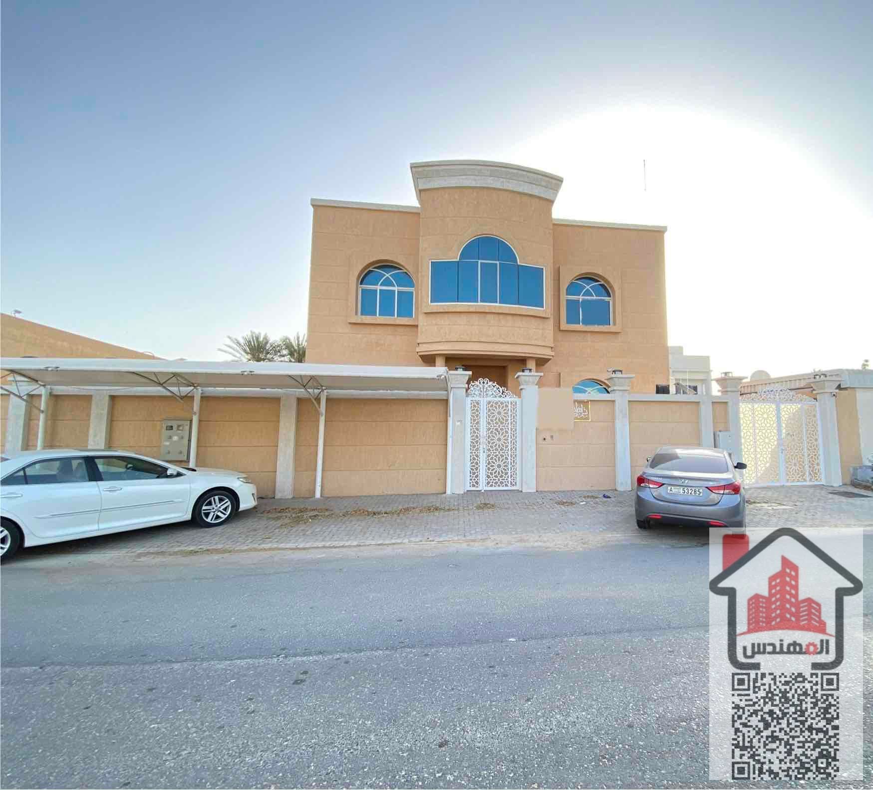 Two-storey villa for rent in Ajman, Msheirif area 7 master bedrooms, a council and a hall And a kitchen in the floor and a kitchen first And a maid's room With air conditioners 100 thousand dirhams is required