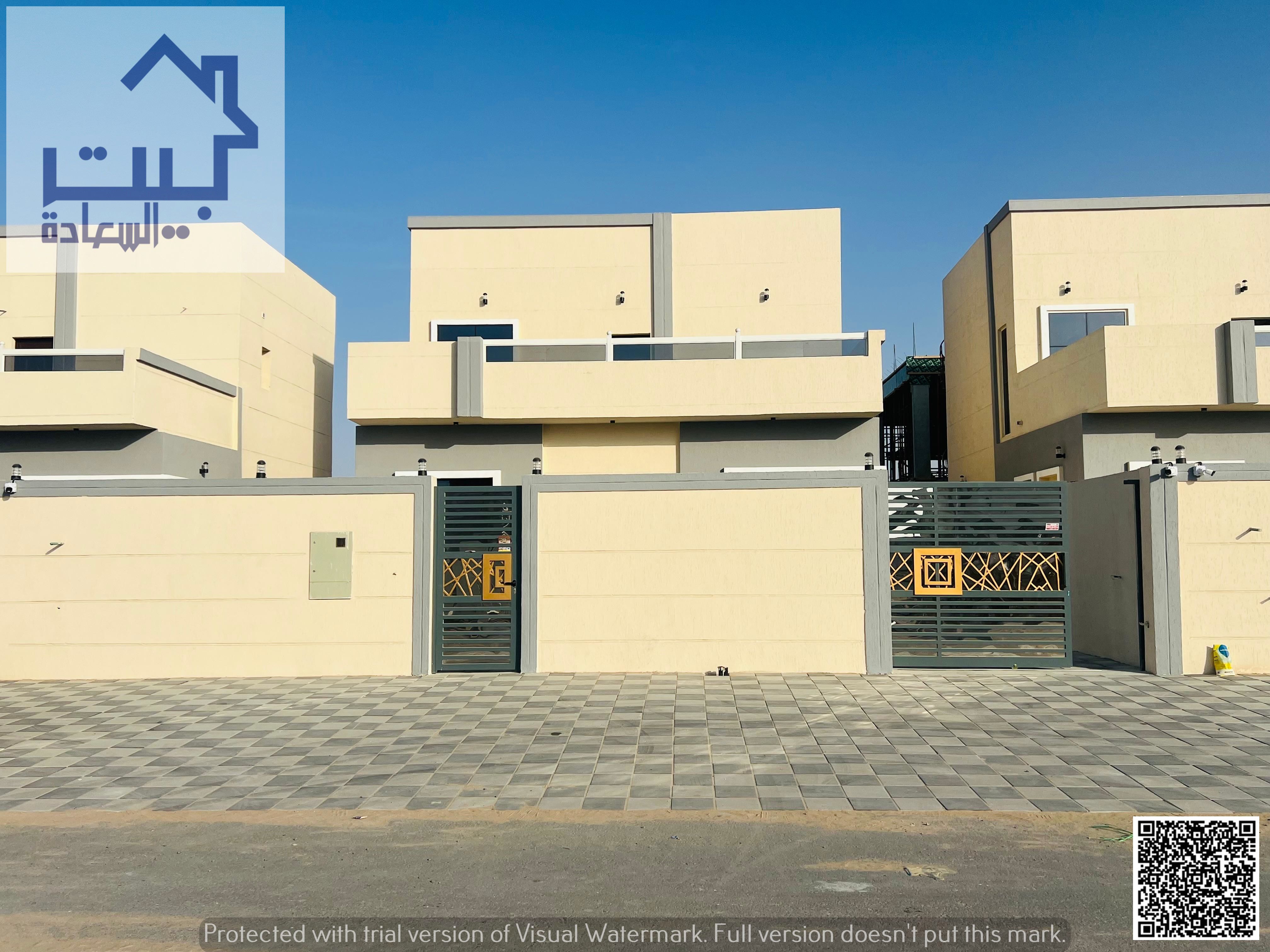 For sale in Al Zahia: spacious villa with a large yard, freehold for all nationalities, includes registration fees, and offers 100% bank financing.