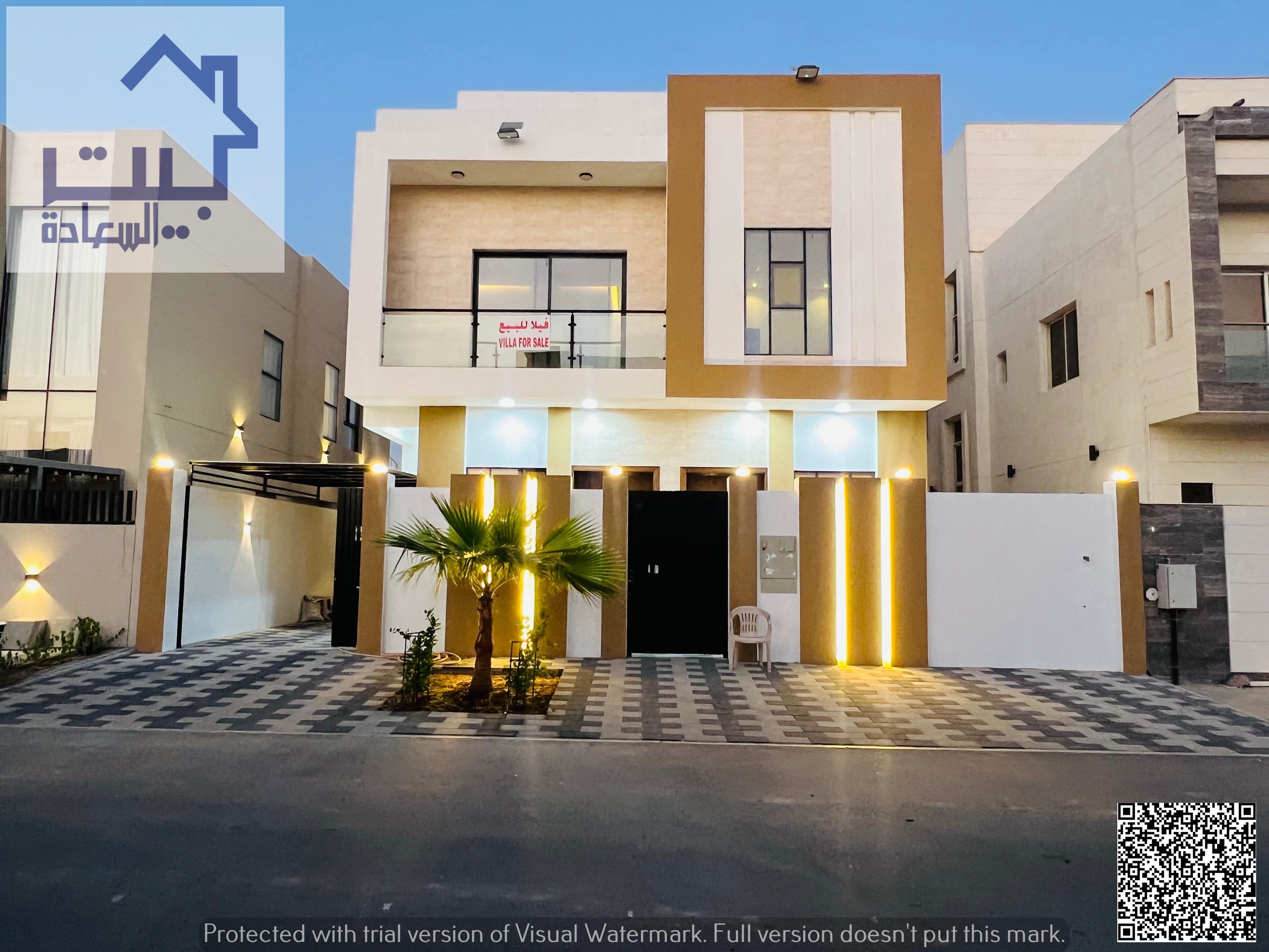 For sale : Luxury villa with modern finishes in Al Zahia Ajman [ 2 floors + roof ] spacious layout , freehold for all , 100% bank finance.