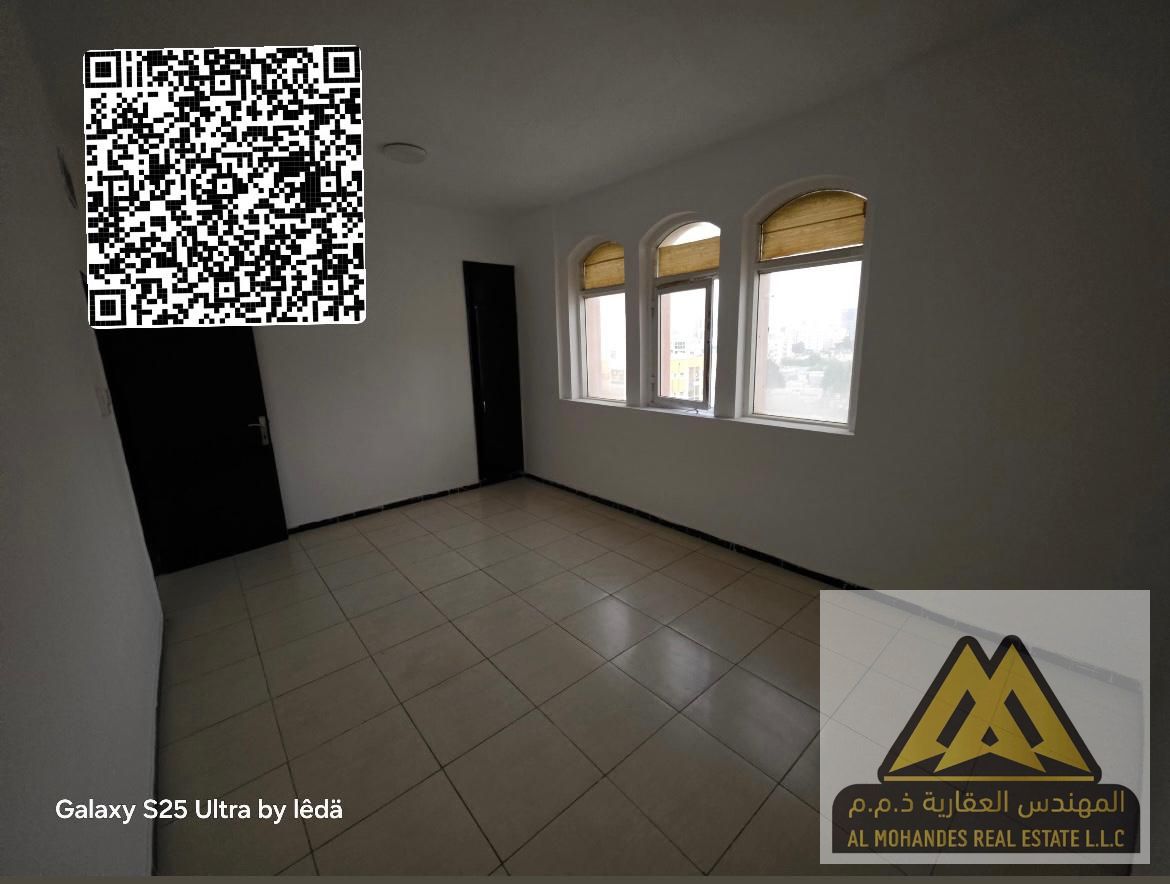 A spacious apartment featuring 1 bedroom, a hall, balcony with an open view, and built-in wall cabinets.