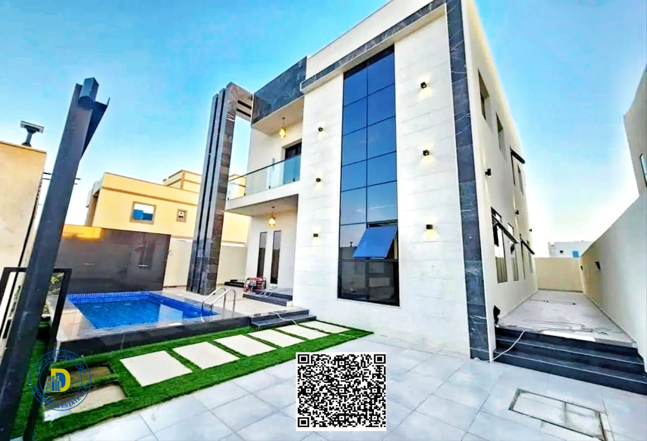 Al Bahia Villa, 4 bedrooms with swimming pool, registration fees included, at a great price. Super deluxe finishing. Freehold . Bank financing.