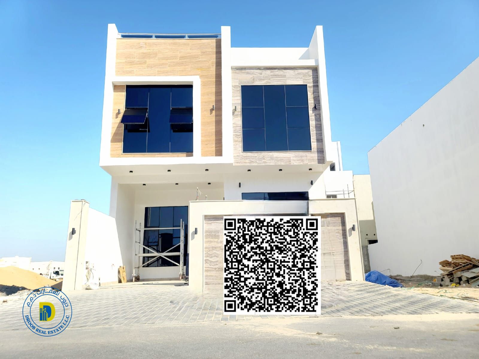 For sale, including registration fees: 4-bedroom townhouse with a roof terrace in Al Zahya, Ajman. Freehold. Bank financing