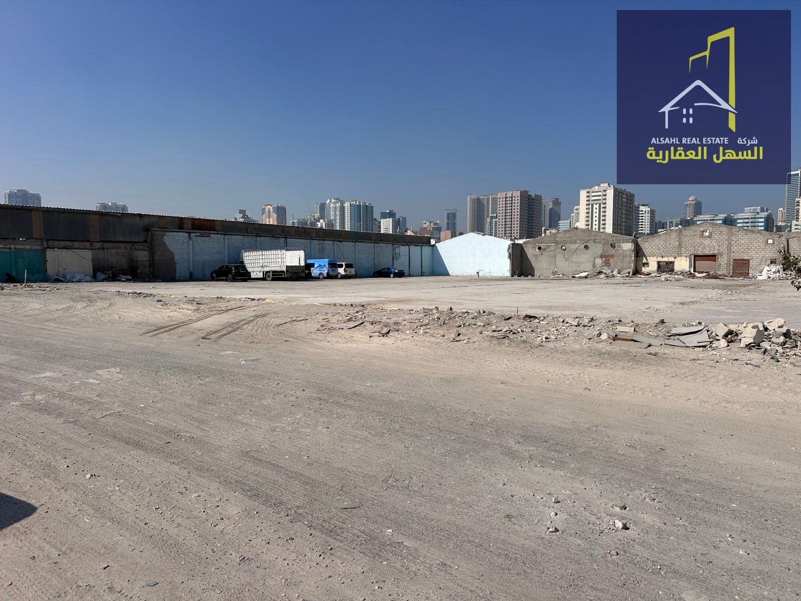 A premium corner commercial–residential plot located on two streets in the heart of Al Darari Commercial Area – Emirate of Sharjah, with a total area