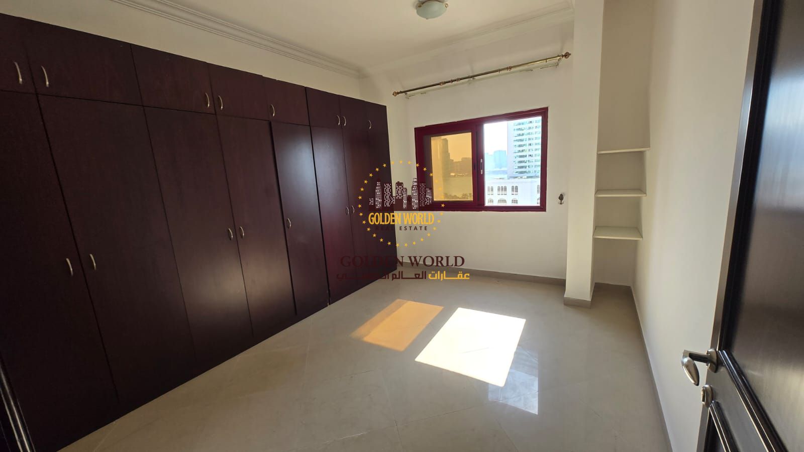 Spacious 2BR apartment for rent in Al Khan – living hall, kitchen balcony, and a beautiful sea view, with a practical layout ideal for families and a