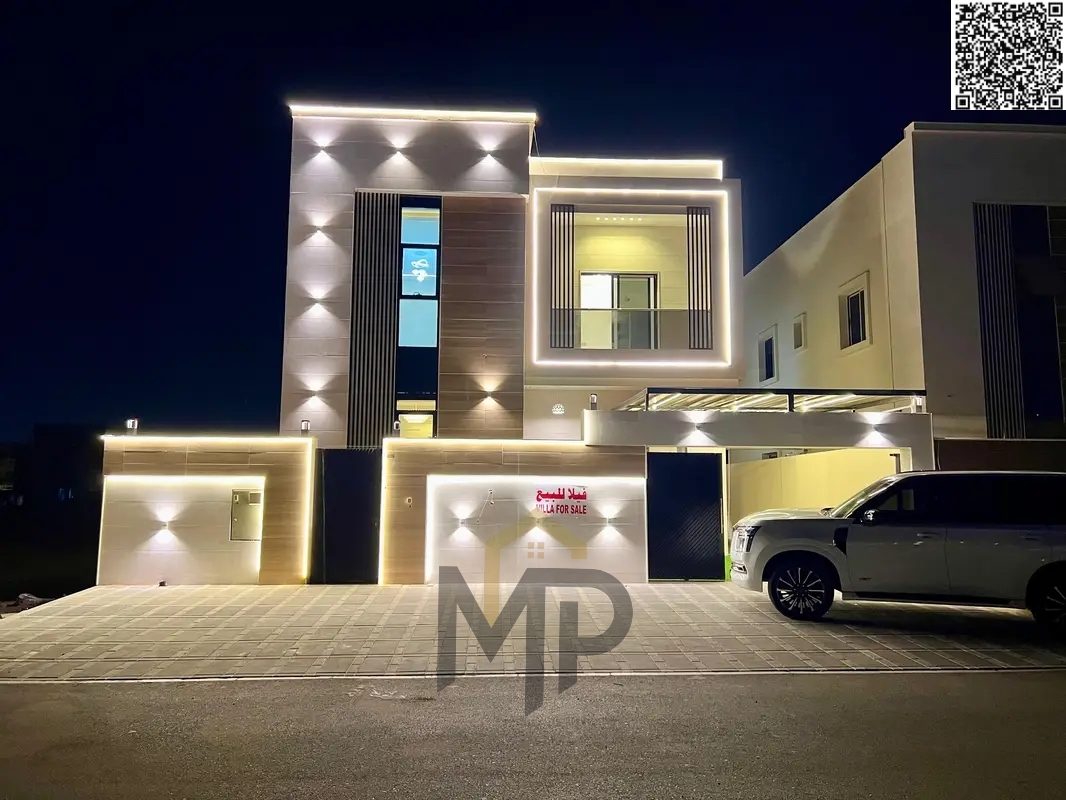 European-style villa with a modern design in Al Bahia, available for purchase with bank financing or cash. Own a luxury villa in Al Bahia.
