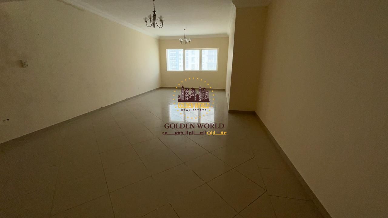 3-bedroom apartment with living room and parking in Al Taawun, master & storage room, 3 bathrooms, built-in closets, spacious layout, open view