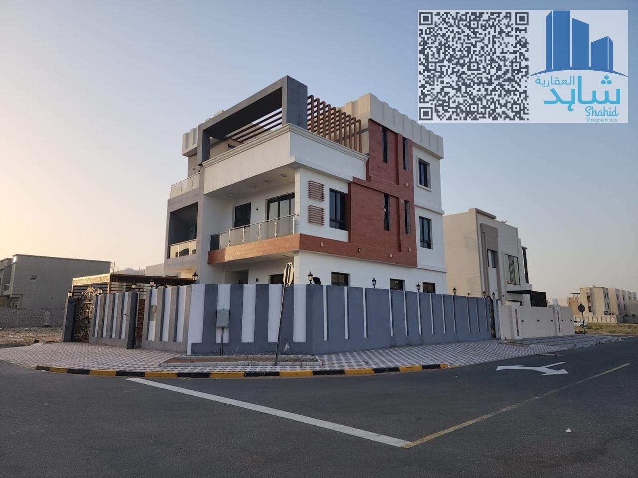 Luxury 7 Master BR Villa for Rent in Al Zahya, Ajman – Corner Unit with Roof & Maid Room
