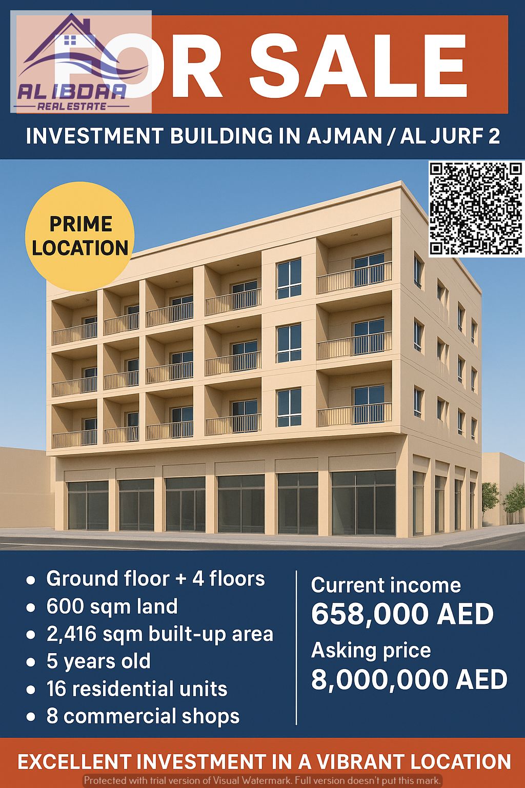 For Sale – Prime Investment Building in Ajman (Al Jurf 2)
