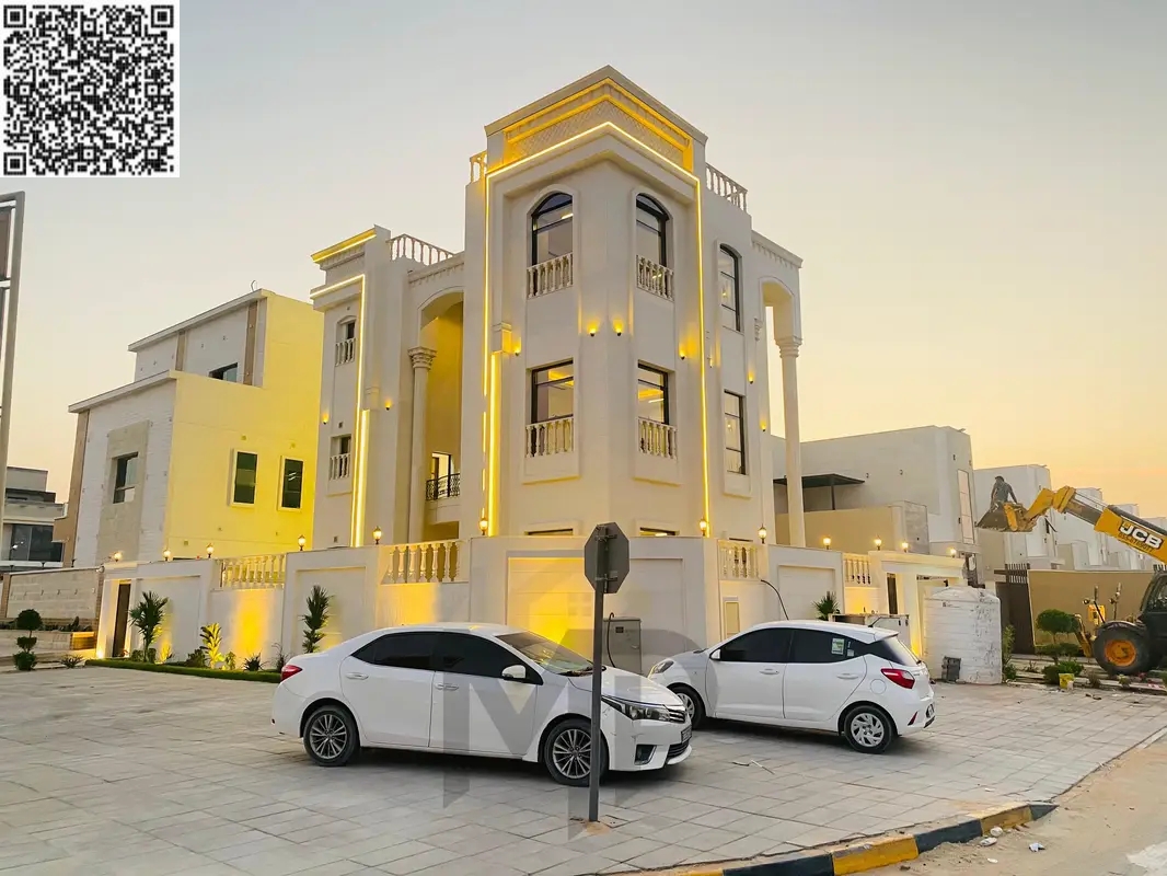 Luxury super deluxe villa for sale in Al Zahiyah area, Ajman, price including registration and ownership fees.